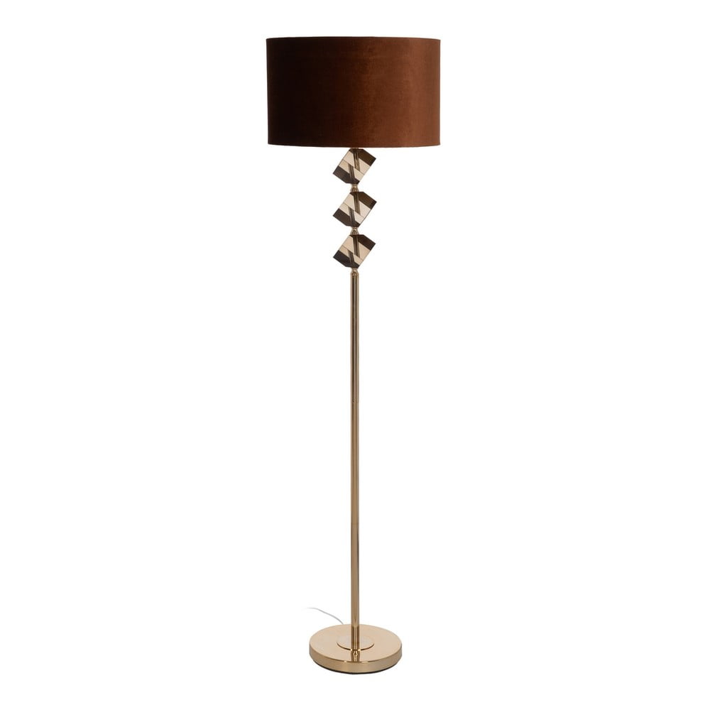 Barna-aranyszínű állólámpa textil búrával (magasság 163 cm) – Ixia