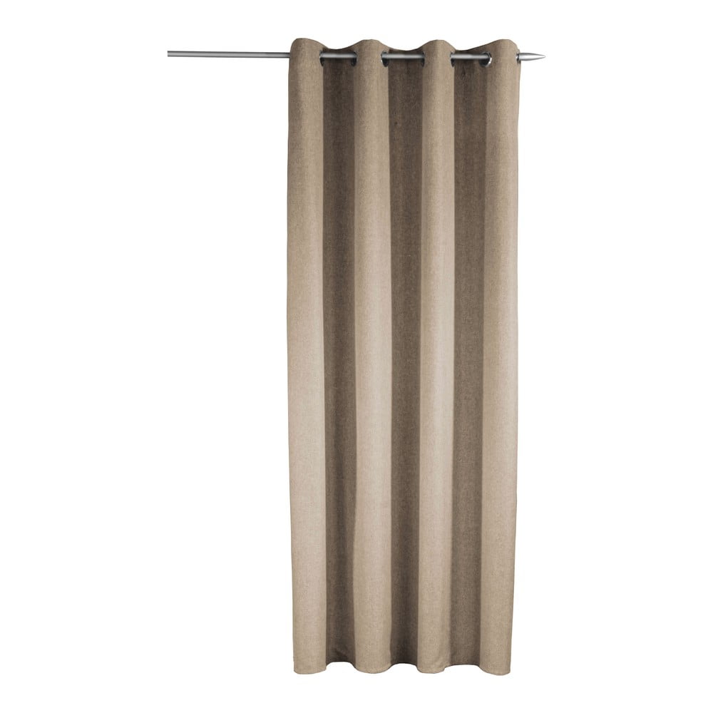 Barna függöny 135x245 cm Len Uni – Sehlbach