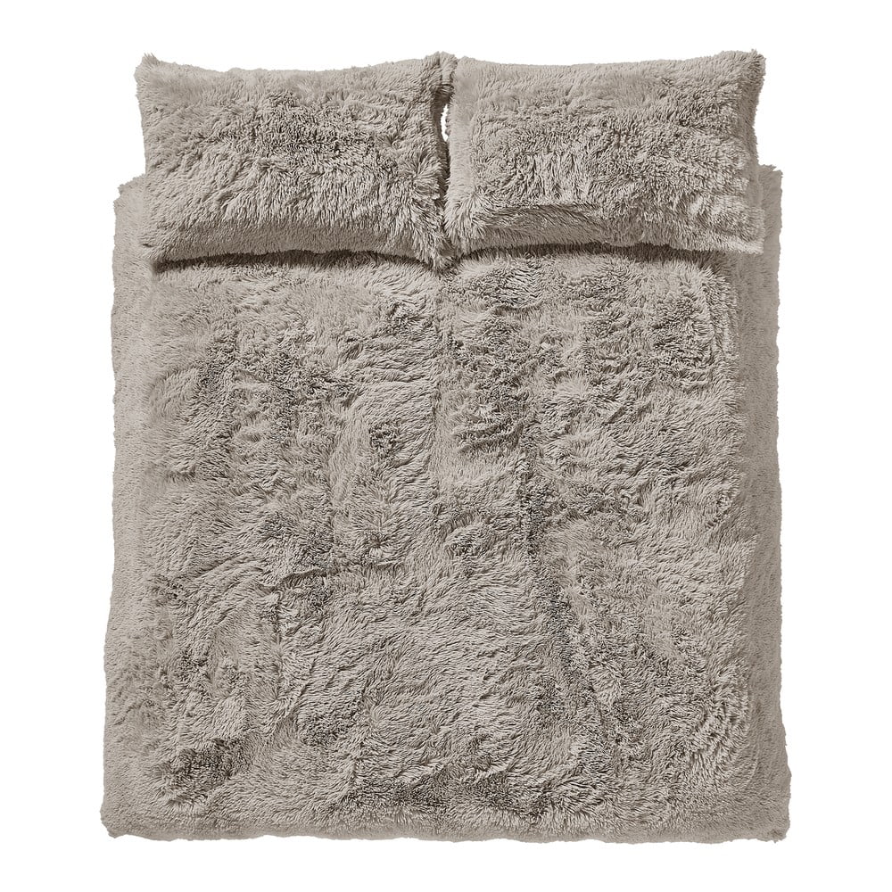 Barna kétszemélyes mikroplüss ágyneműhuzat 200x200 cm Cuddly – Catherine Lansfield