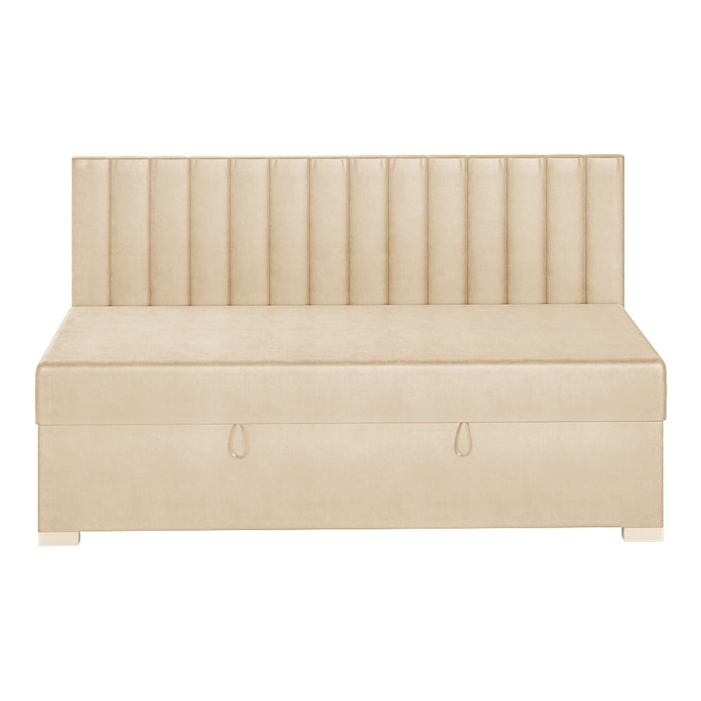 Bézs ágyneműtartós gyerekágy matraccal 90x200 cm Chill – Ghado