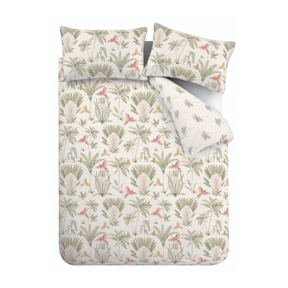 Bézs egyszemélyes ágyneműhuzat 135x200 cm Paradiso Palm – Catherine Lansfield