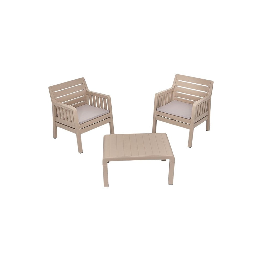 Bézs kétszemélyes kerti lounge szett Lara – Floriane Garden