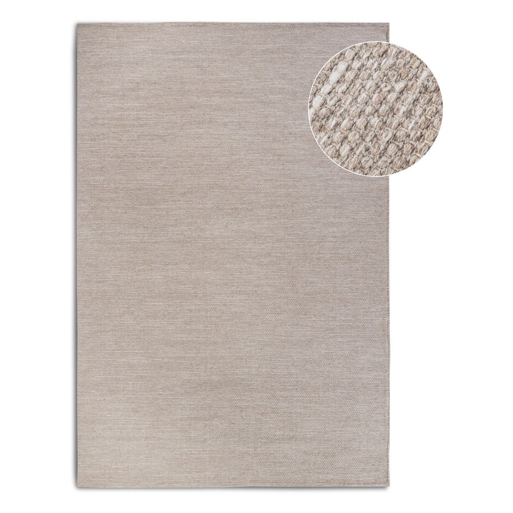 Bézs kézi szövésű gyapjúkeverék szőnyeg 190x280 cm Pradesh Linen White – Elle Decoration