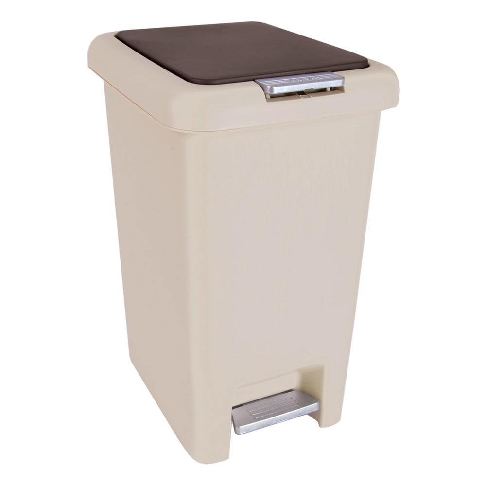 Bézs műanyag pedálos szemetes 15 l Dust A – Orion