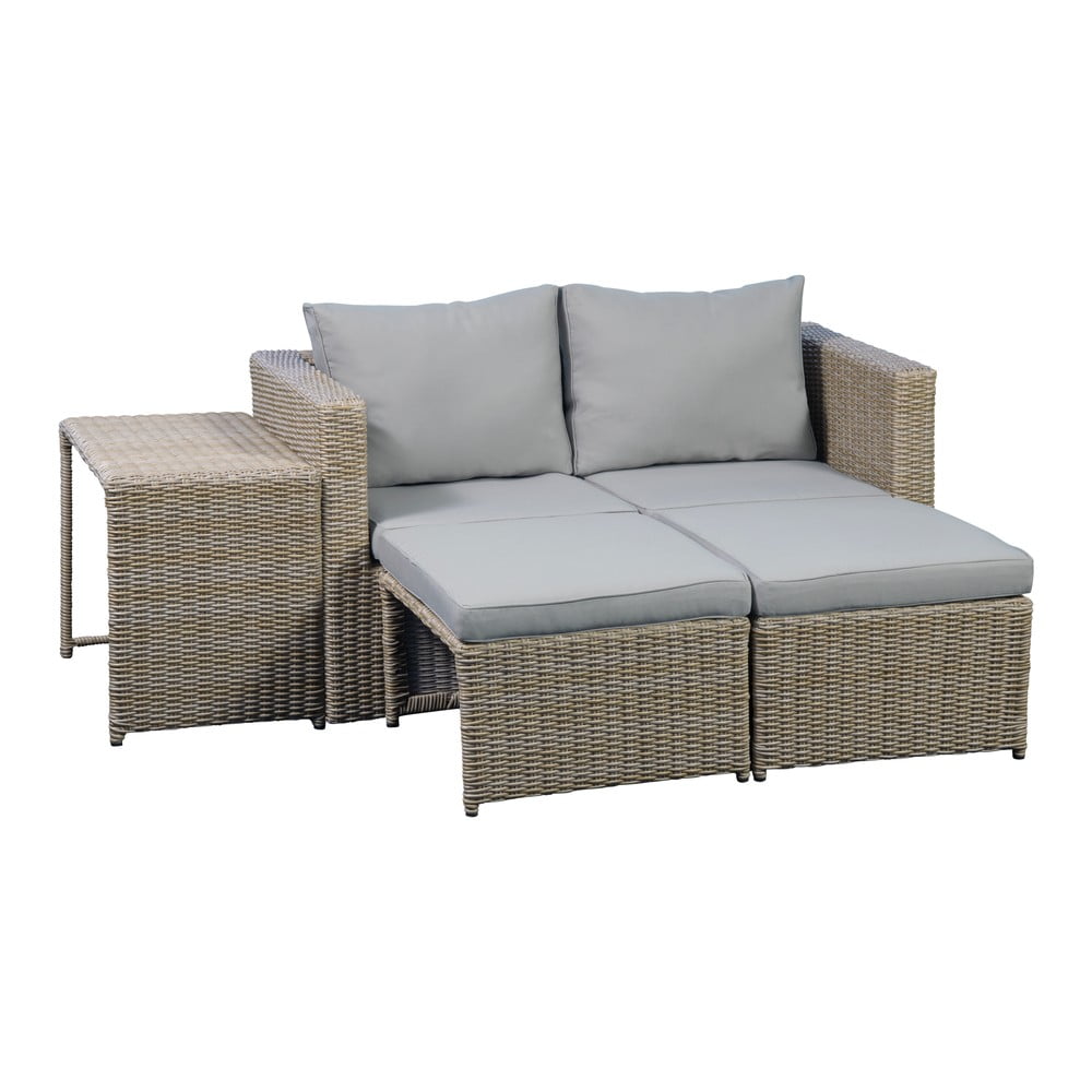 Bézs-világosbarna kétszemélyes kerti lounge szett Modular – Unique Furniture