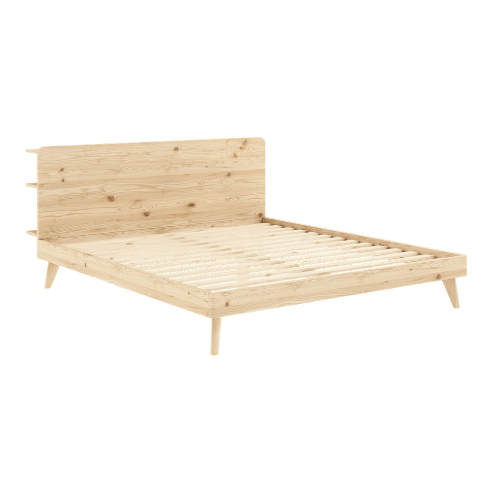 Borovi fenyő franciaágy ágyráccsal 160x200 cm Retreat – Karup Design