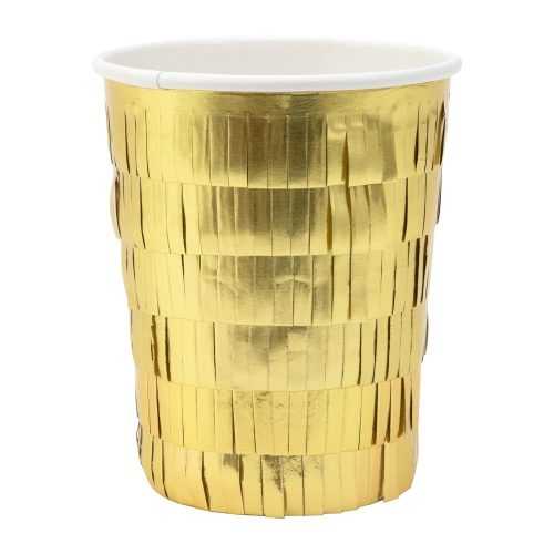 Egyszer használatos papírpohár készlet 8 db-os Gold Fringe Party – Meri Meri
