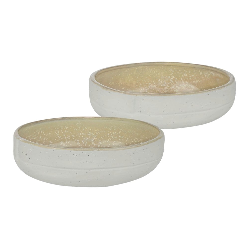 Fehér-bézs kő tálka szett 2 db-os ø 13