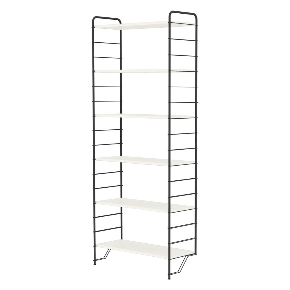 Fehér-fekete moduláris polcrendszer 82x204 cm Dakota – Tenzo