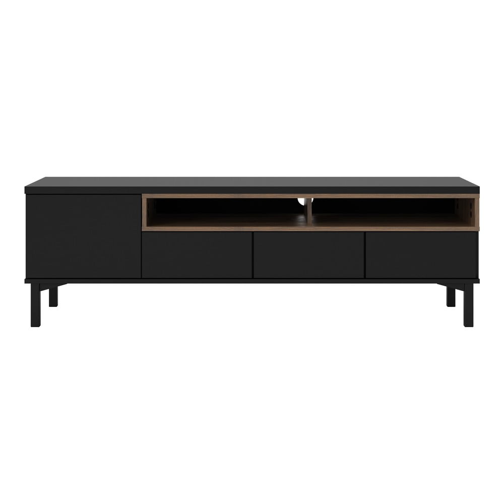 Fekete TV-állvány 156x48x48 cm Roomers – Tvilum