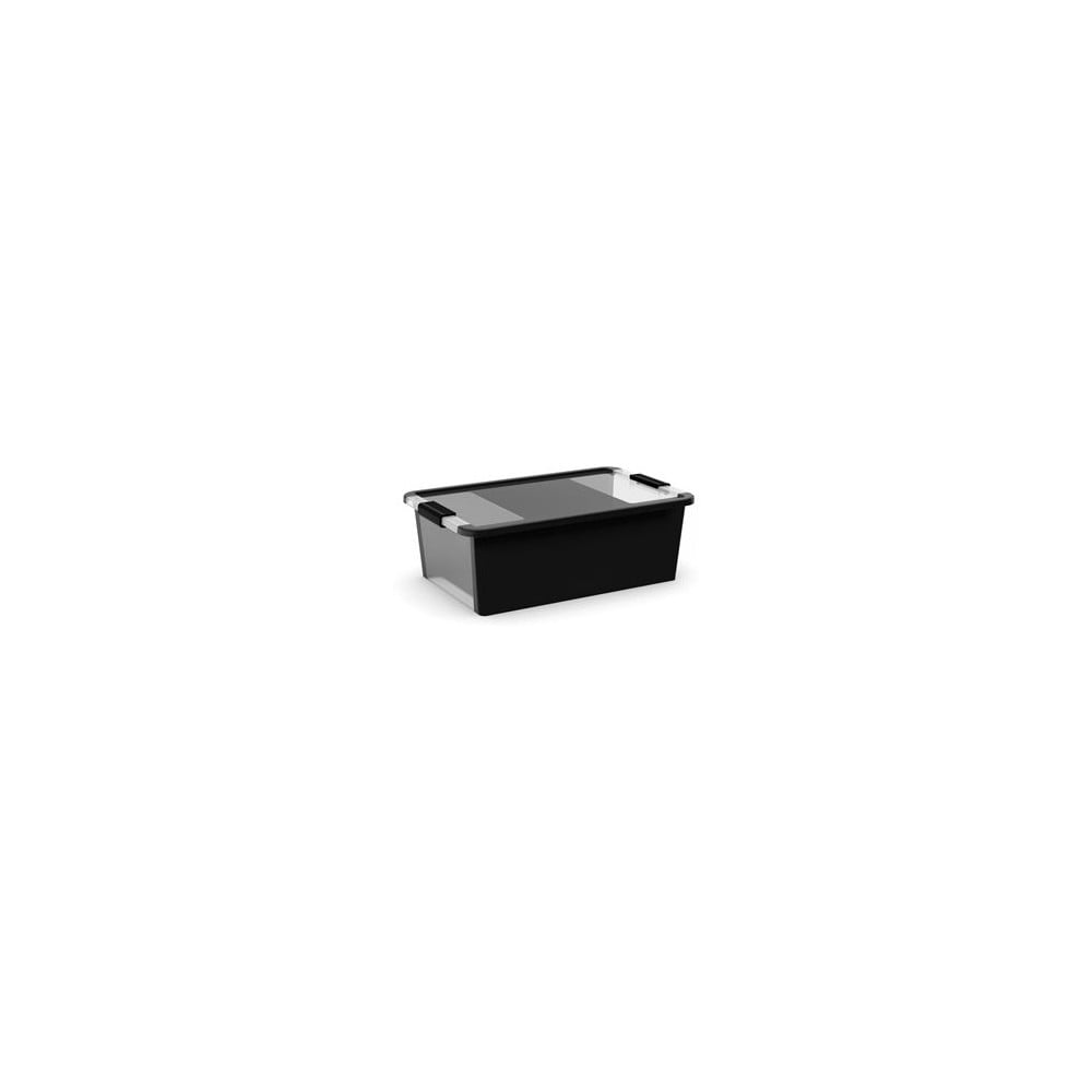 Fekete fedeles műanyag tárolódoboz 55x35x19 cm Bi-Box M – KIS