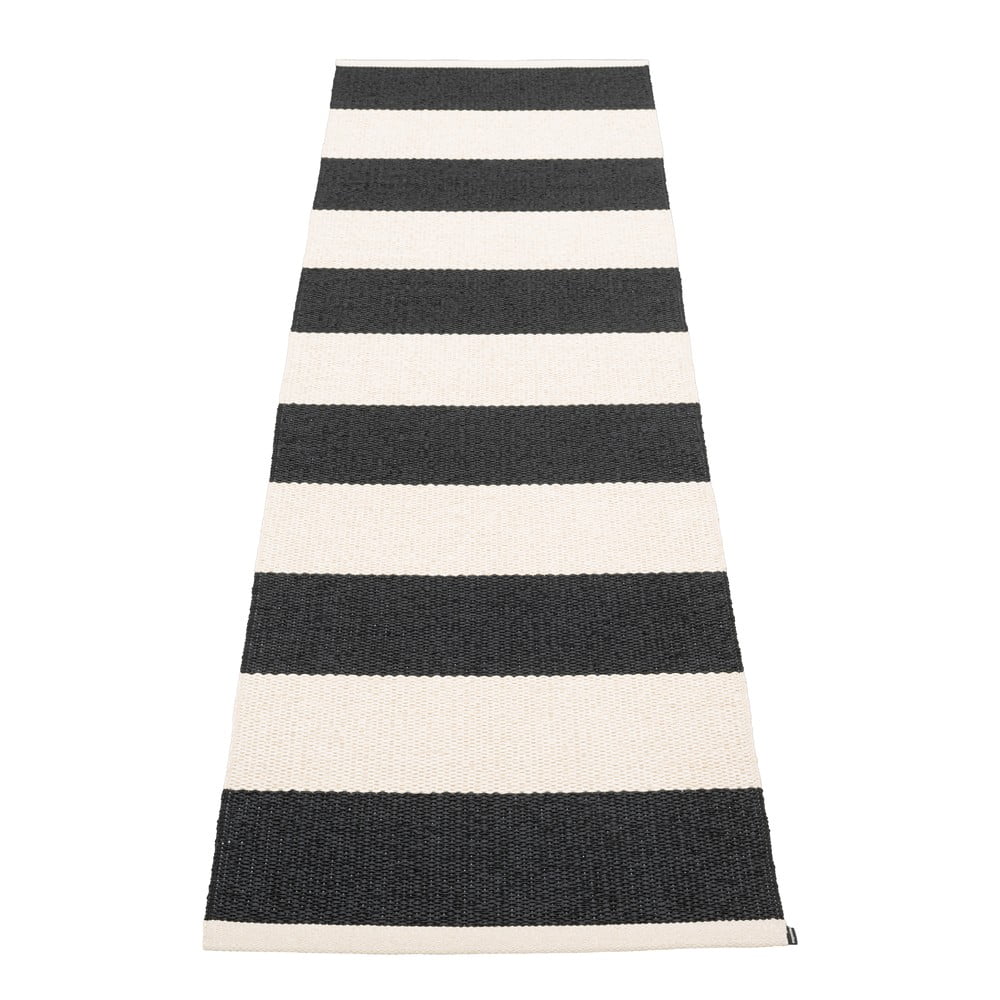Fekete-fehér kültéri-beltéri futószőnyeg 70x225 cm Bob Black Vanilla – Pappelina