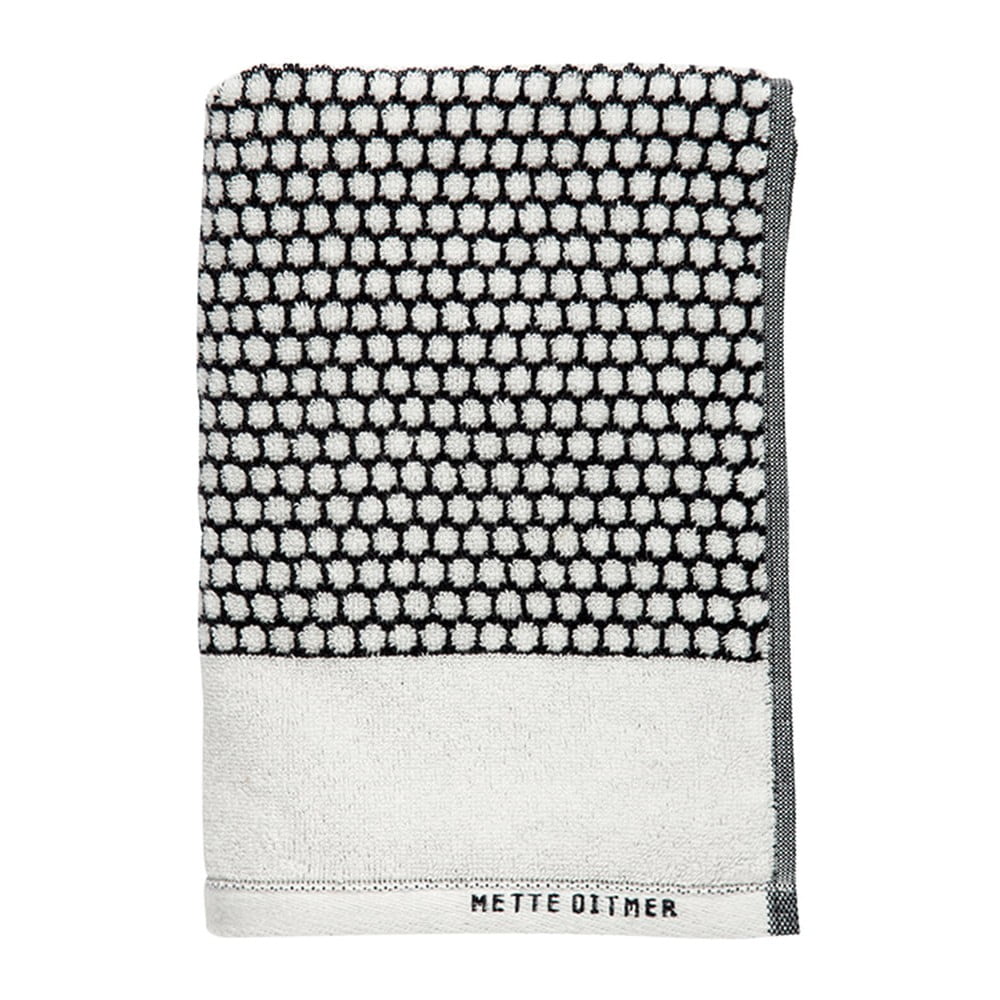 Fekete-fehér pamut fürdőlepedő 70x140 cm Grid – Mette Ditmer Denmark