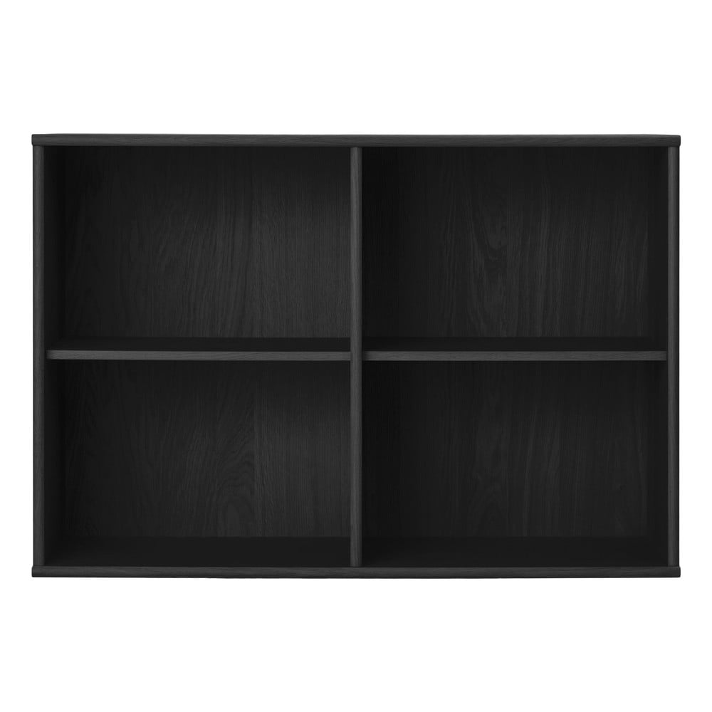 Fekete függő könyvespolc kőrisfa dekorral 89x61 cm Mistral – Hammel Furniture
