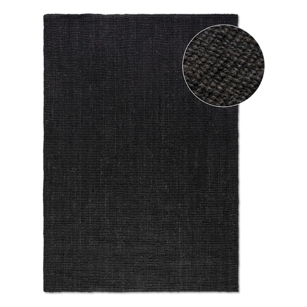 Fekete juta szőnyeg 120x170 cm Bouclé – Hanse Home