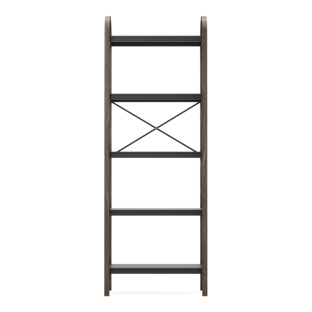 Fekete-natúr színű polcos állvány diófa dekorral 61x170 cm Bellwood – Umbra
