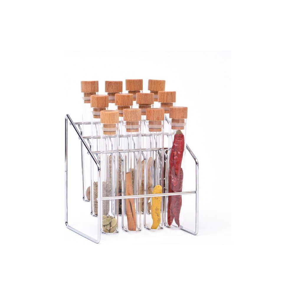 Fűszertartó készlet 12 db-os állvánnyal Spice Lab – Wireworks