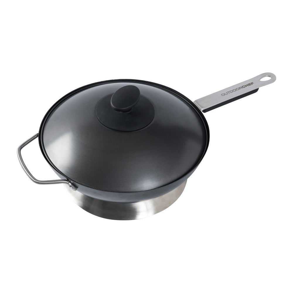 Grill acél serpenyő fedővel ø 33 cm – Outdoorchef