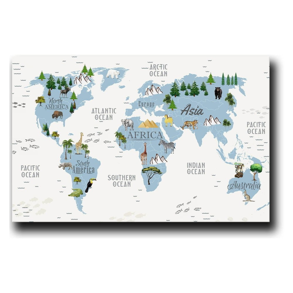 Gyerekszoba kép 45x70 cm Map – Wallity