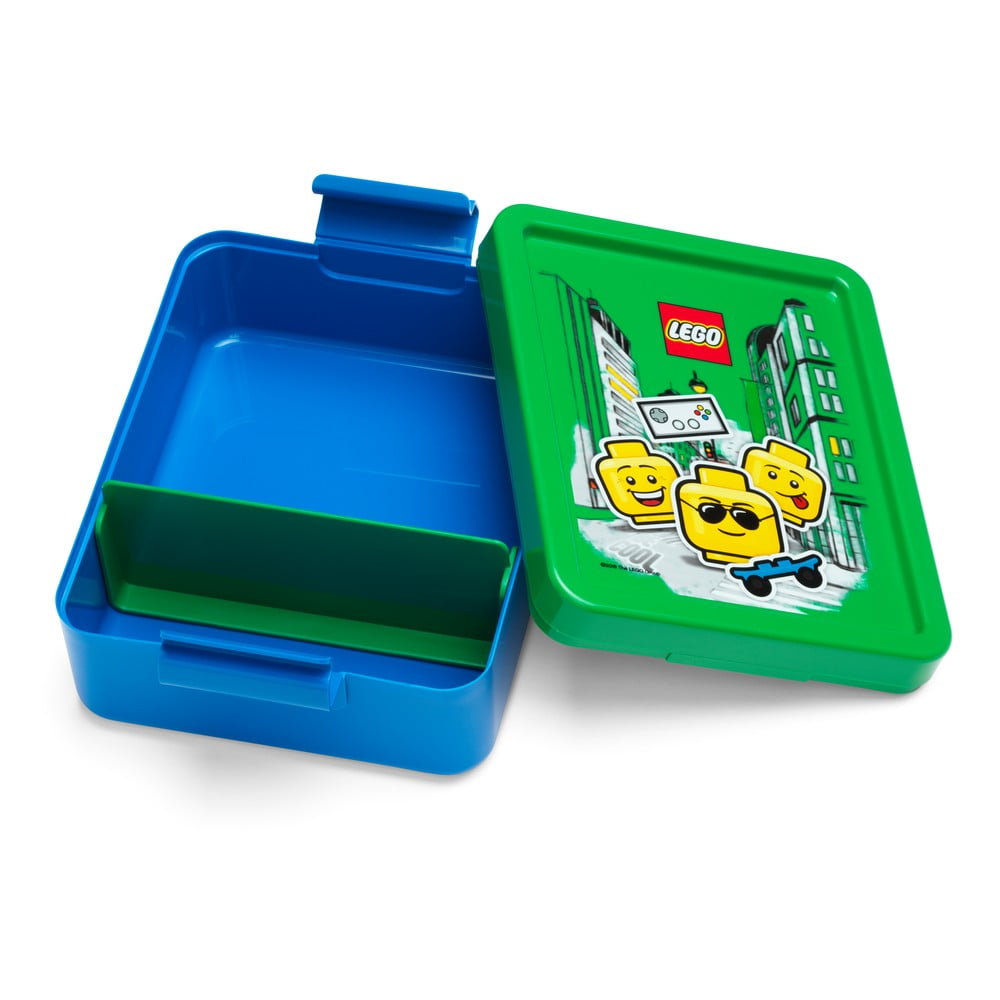Iconic kék uzsonnás doboz zöld fedéllel - LEGO®
