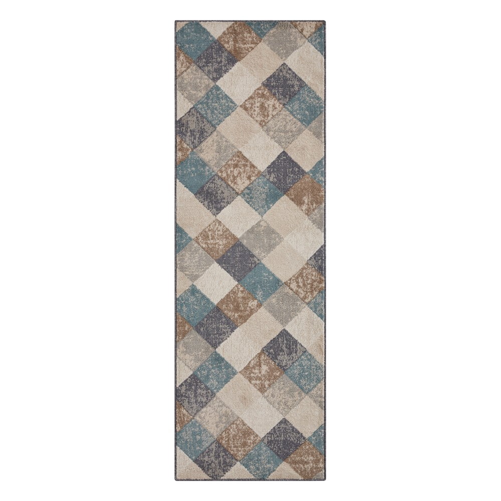 Kék-bézs futószőnyeg 80x200 cm Terrain – Hanse Home
