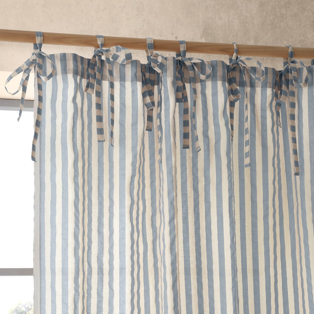 Kék fényáteresztő függöny 140x183 cm Zanzibar Stripe – Pineapple Elephant