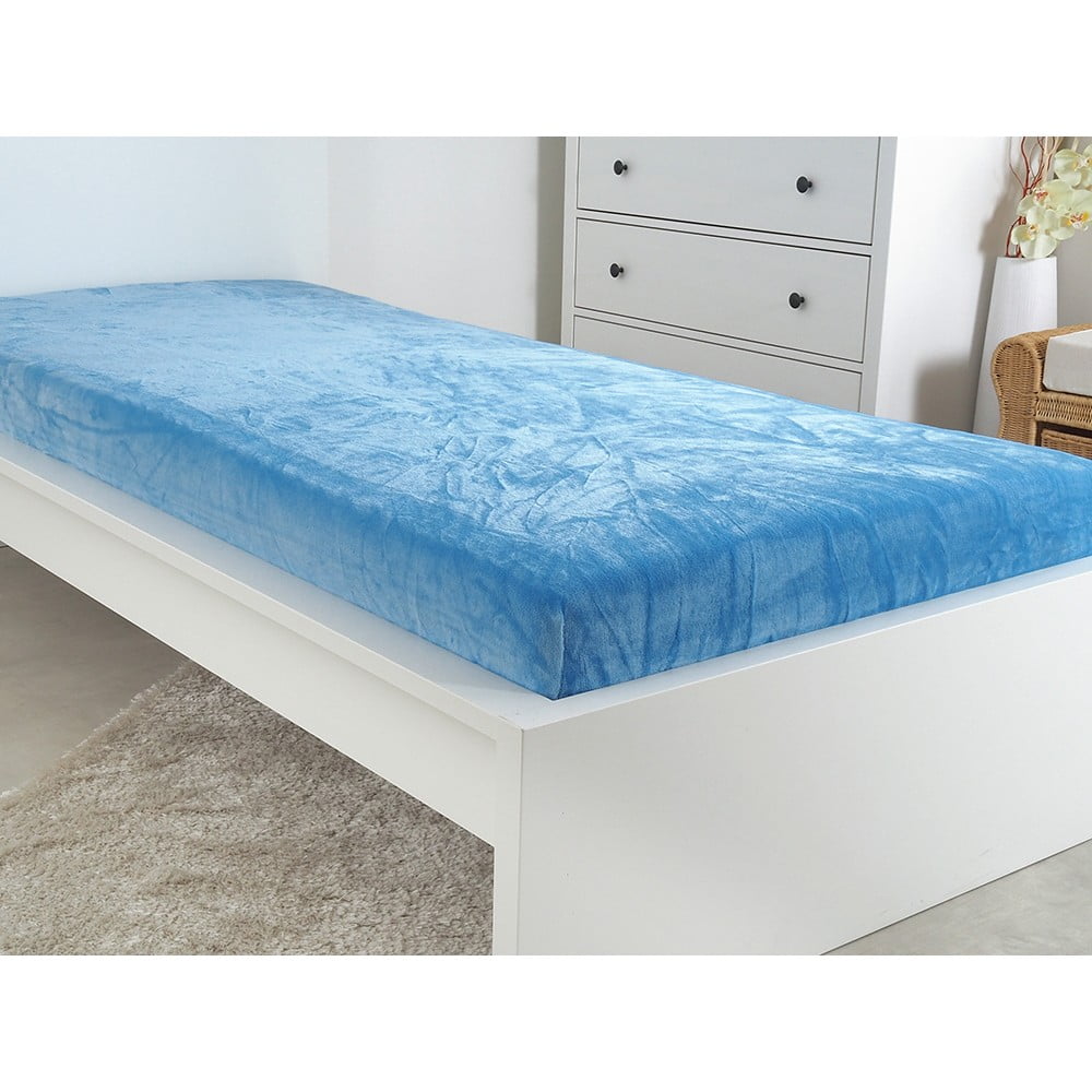 Kék mikroflanel lepedő 90x200 cm Exclusive – B.E.S.