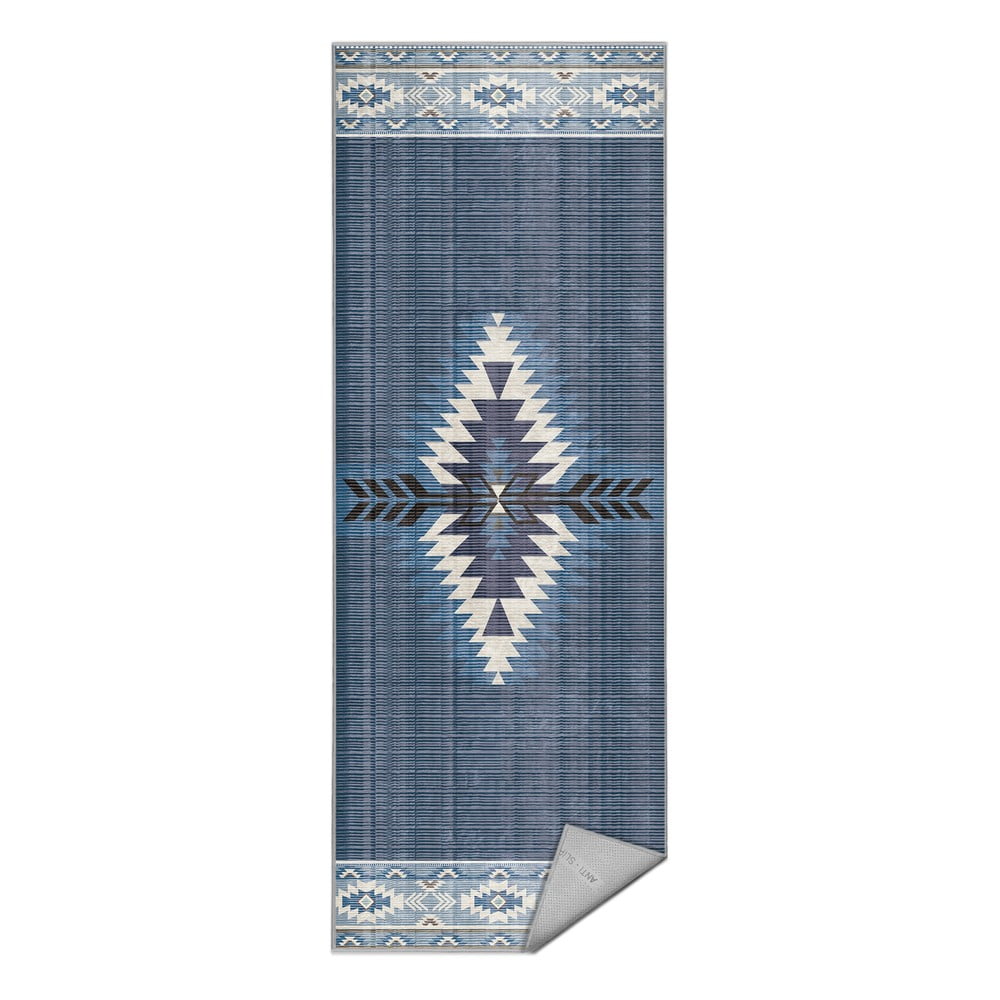 Kék mosható futószőnyeg 80x200 cm Ethnic Geo – Mila Home