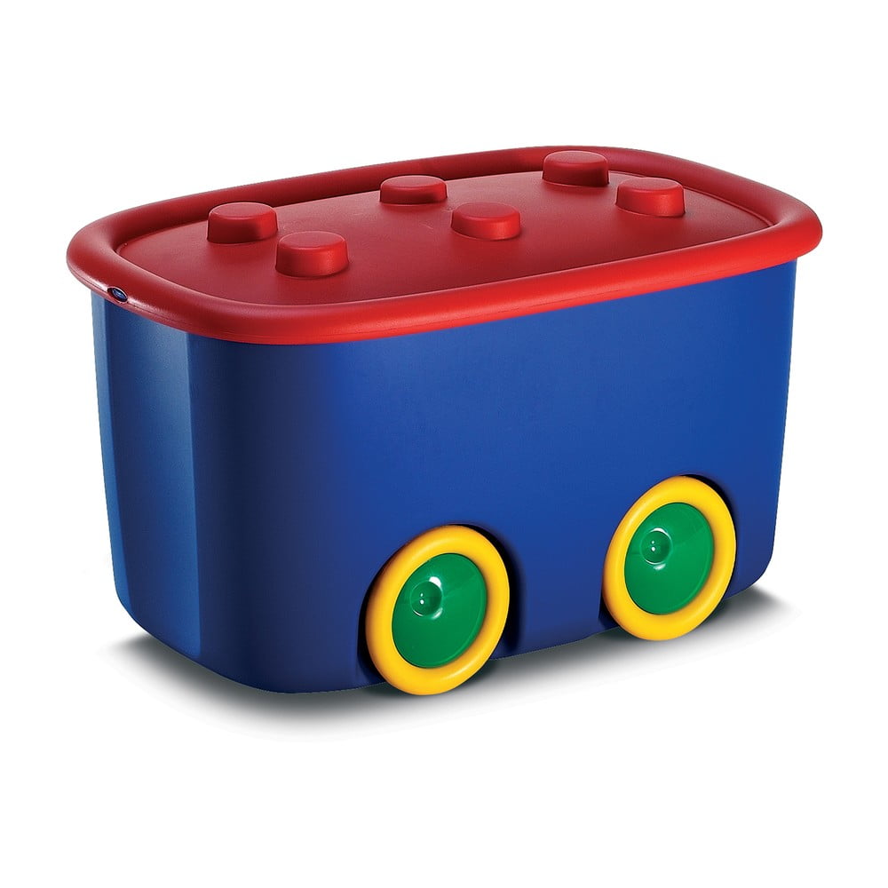 Kék műanyag gyerek tárolódoboz 58x39x32 cm Funny Box – KIS