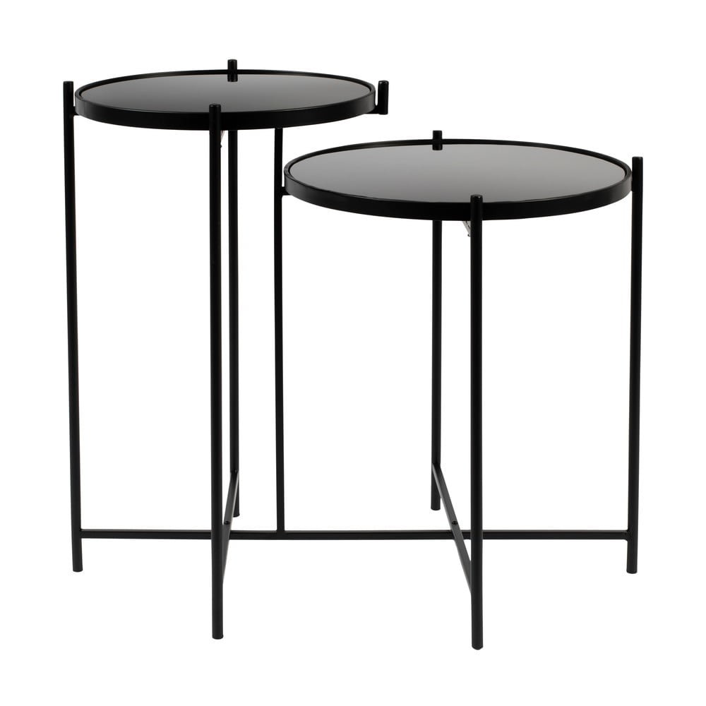 Kerek tárolóasztal üveg asztallappal 43x86 cm Li – White Label