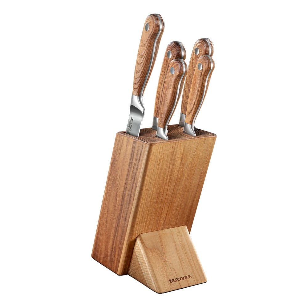 Kés készlet tartóval 5 db-os Feelwood – Tescoma