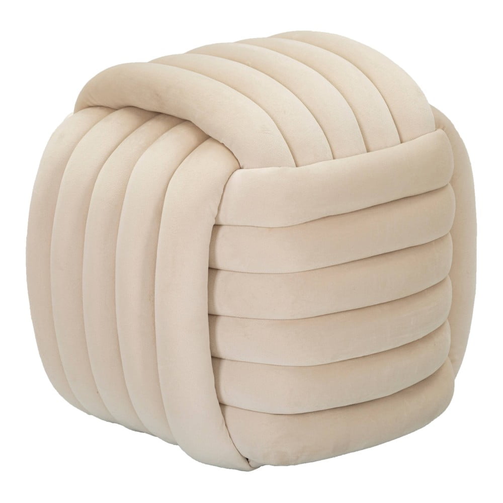 Krémszínű bársony puff Softy – Mauro Ferretti