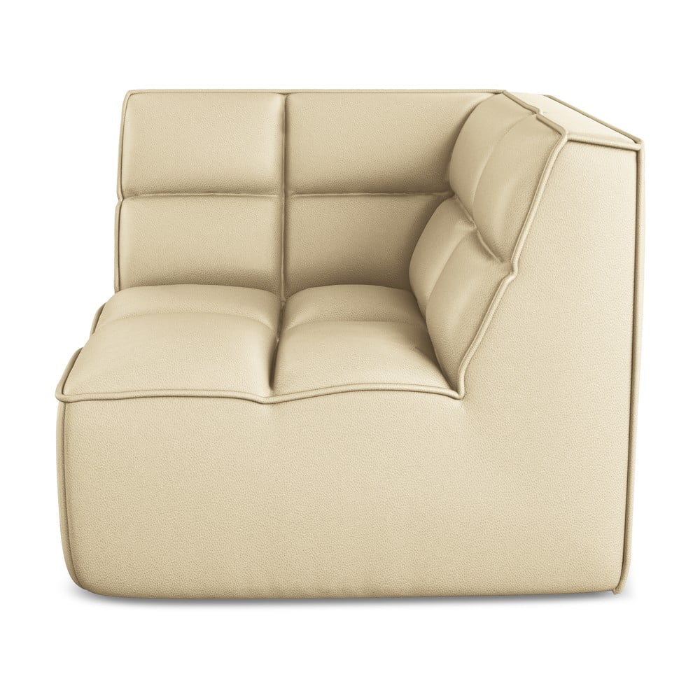 Krémszínű bőrutánzat kanapé modul Kalai – Makamii