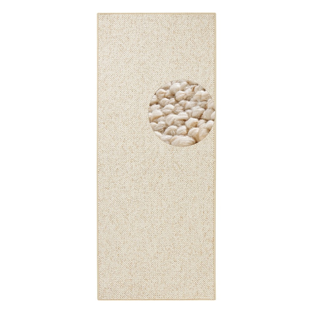 Krémszínű futószőnyeg 80x200 cm Wolly – BT Carpet