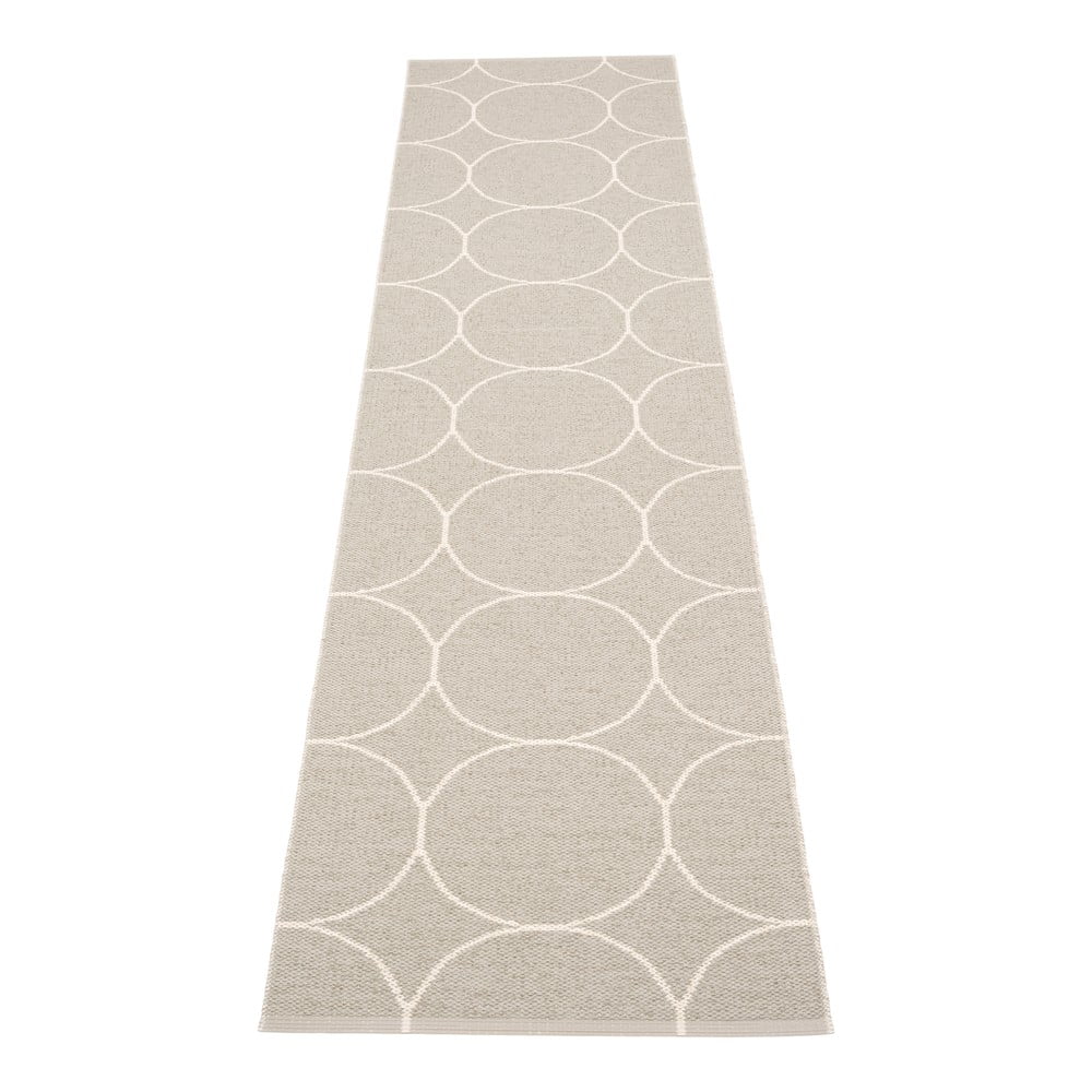 Krémszínű kültéri-beltéri futószőnyeg 70x300 cm Boo Linen – Pappelina