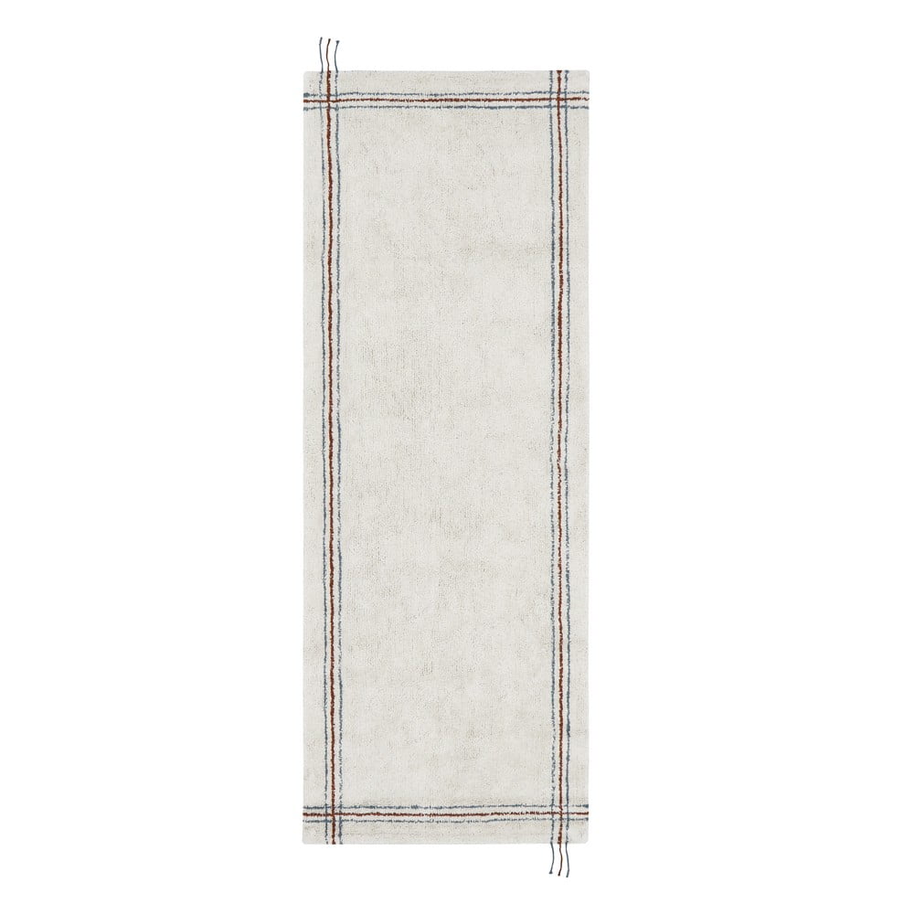 Krémszínű mosható kézi szövésű pamut futószőnyeg 80x230 cm Cuisine Natural – Lorena Canals