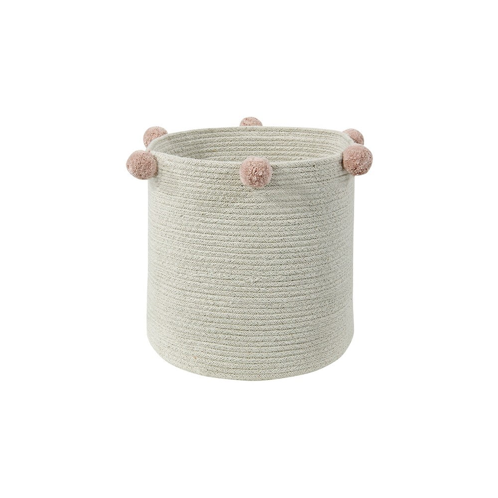 Krémszínű textil játéktároló kosár ø 30x30 cm Bubbly – Lorena Canals