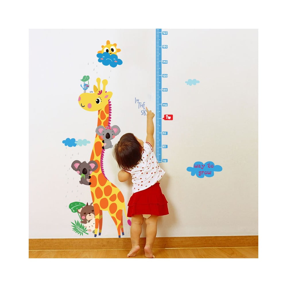 Magasságmérős gyerek matrica ajtóra-falra 60x120 cm Giraffe & Koalas – Ambiance