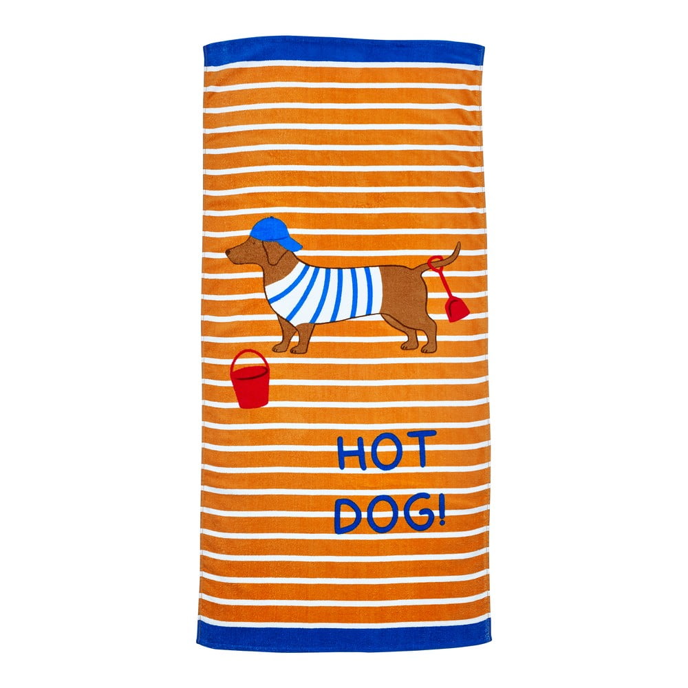 Narancssárga pamut strandtörölköző 76x160 cm Hot Dog – Catherine Lansfield