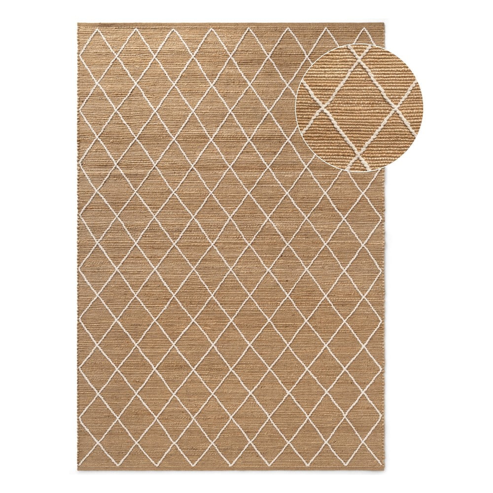 Natúr színű kézi szövésű juta szőnyeg 200x300 cm Kunu – Hanse Home