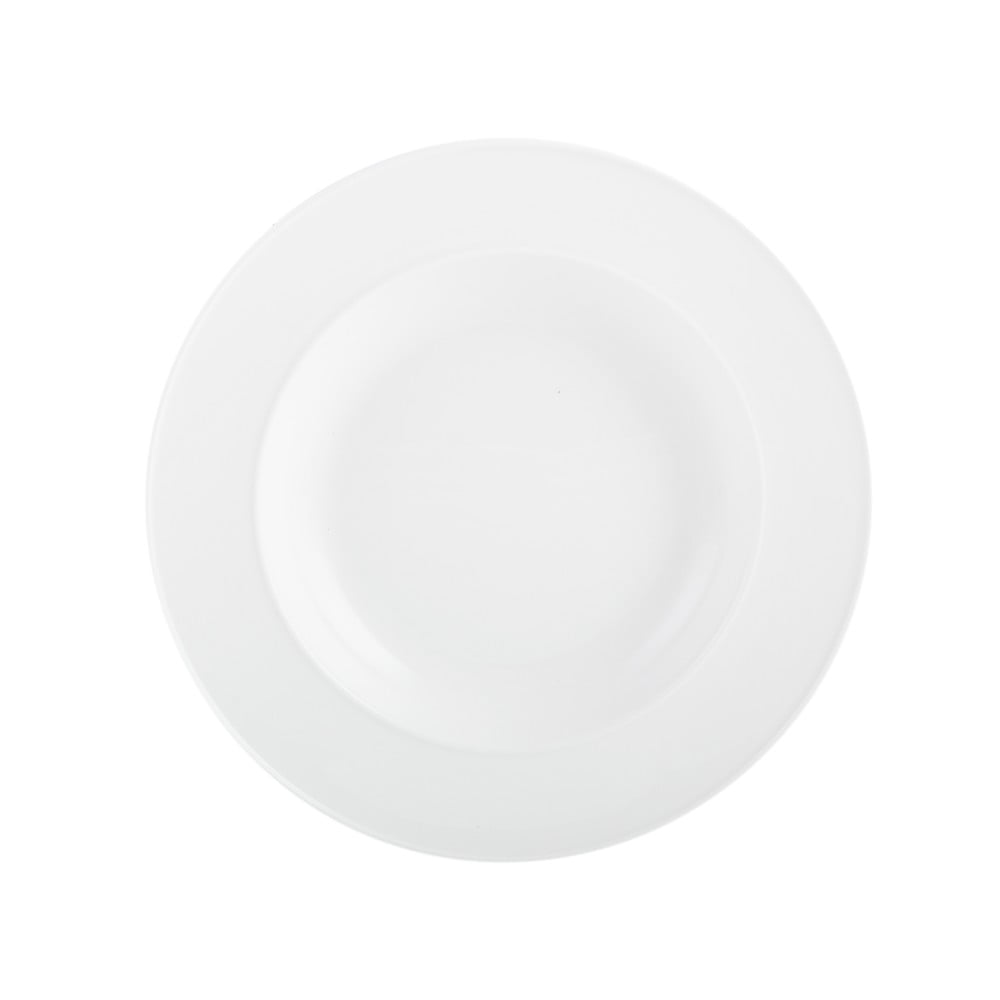 Ridget fehér porcelán mélytányér