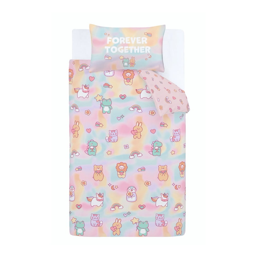 Rózsaszín egyszemélyes gyerek ágyneműhuzat 135x200 cm Forever Together – Catherine Lansfield