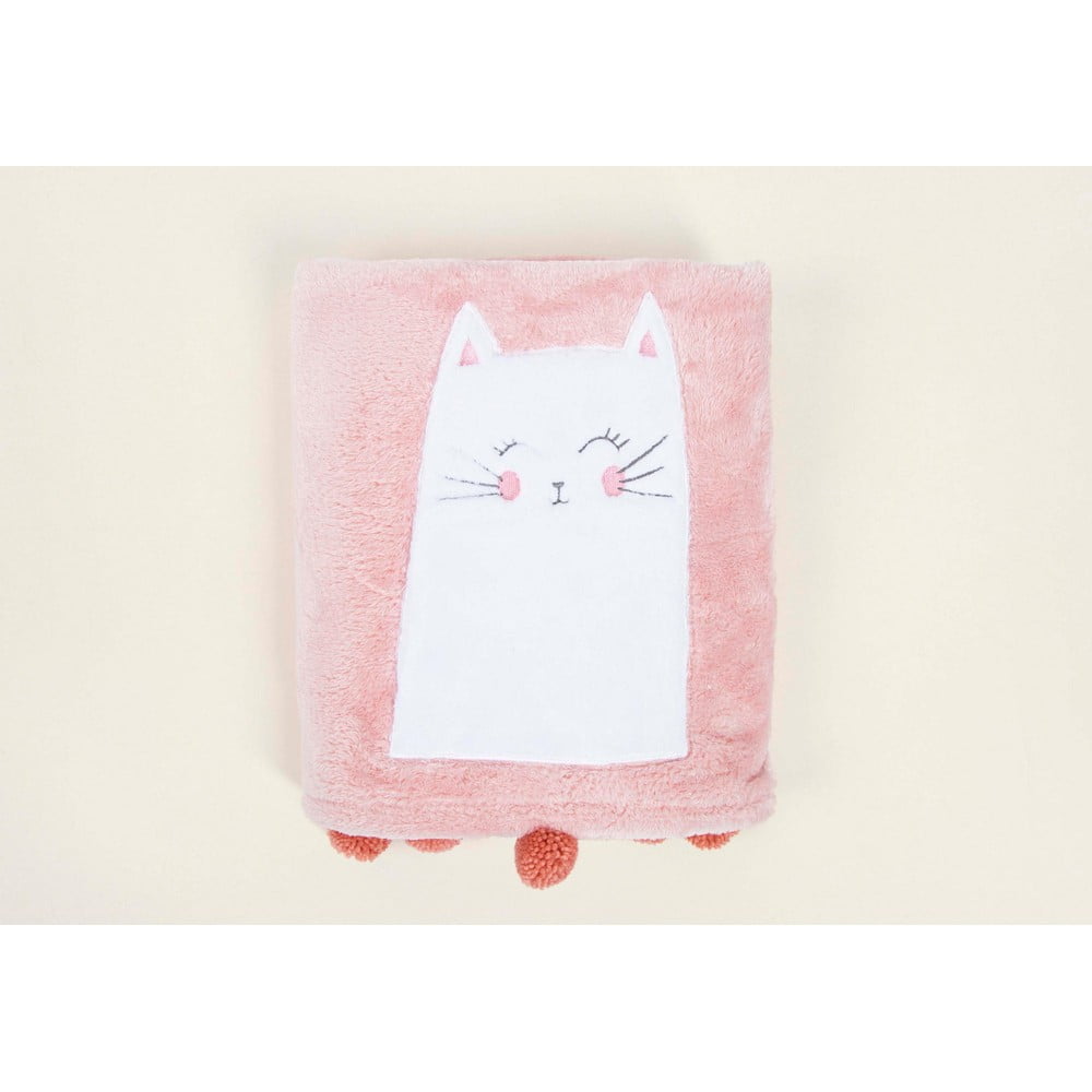 Rózsaszín pamut gyerek takaró 75x120 cm Kitty – Mijolnir