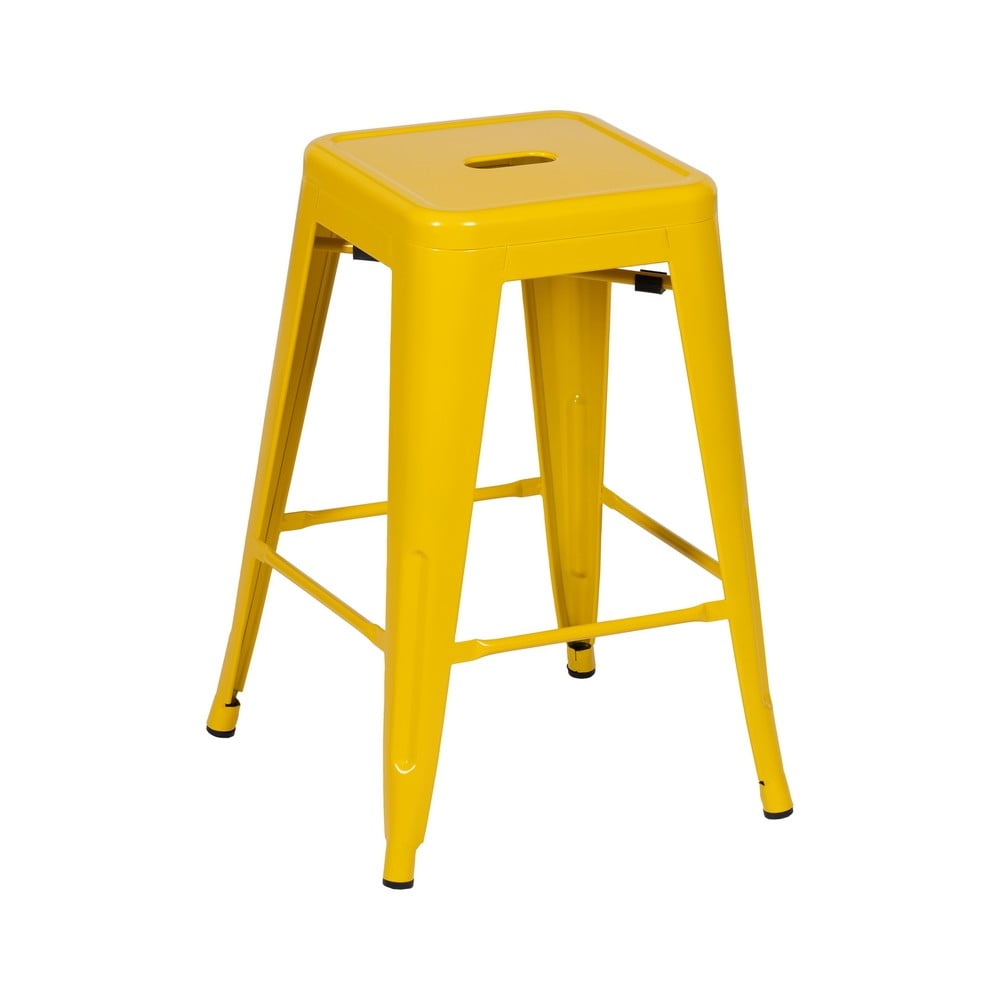 Sárga fém bárszék szett 2 db-os (ülésmagasság 61 cm) – Ixia