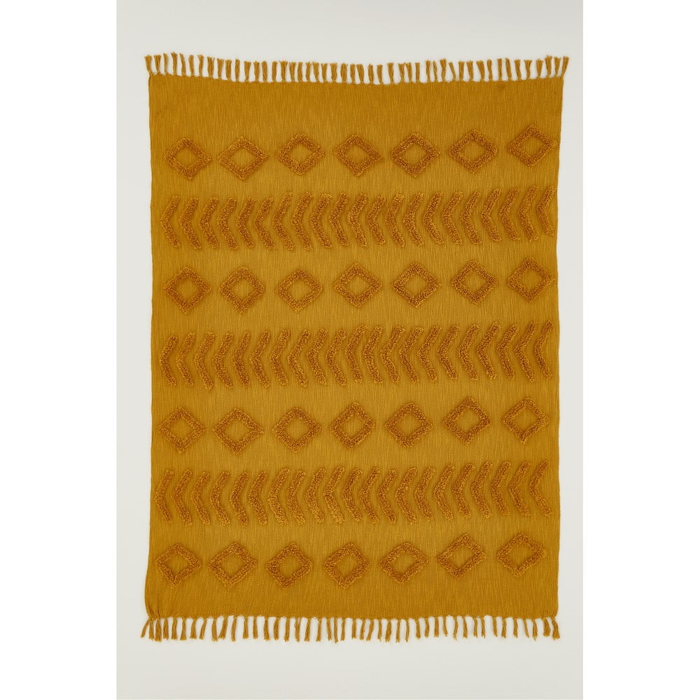 Sárga-narancssárga pamut takaró 137x170 cm Kabeli – Pineapple Elephant