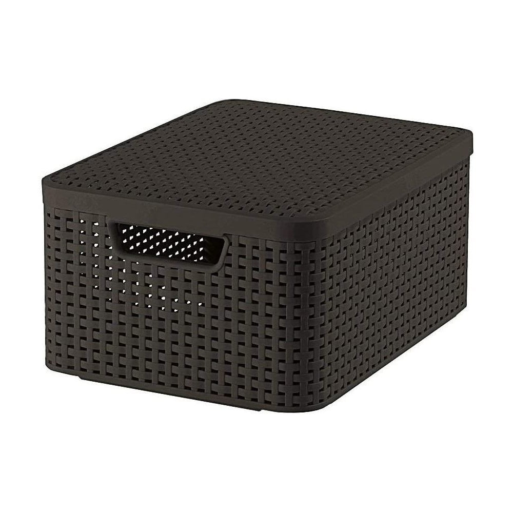 Sötétbarna fedeles műanyag tárolódoboz 29x39x19 cm Style – Curver