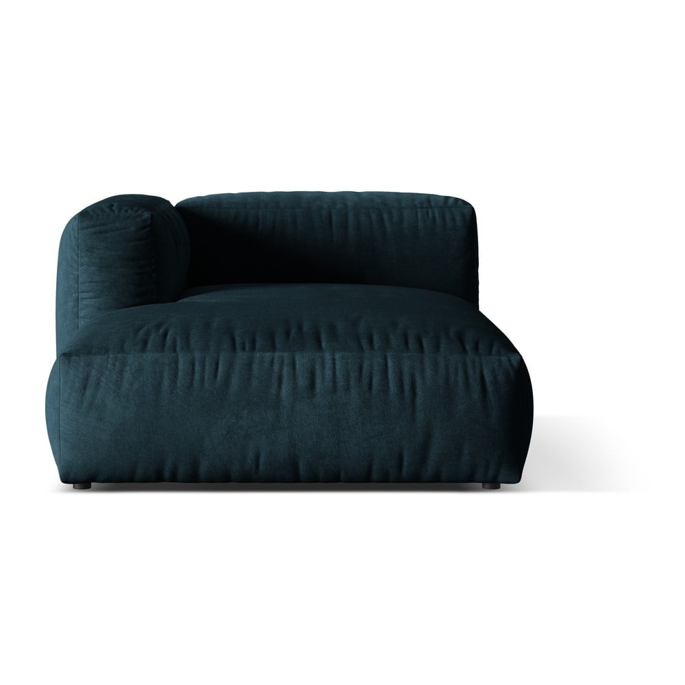 Sötétkék buklé kanapé modul (bal oldali) Martina – Micadoni Home