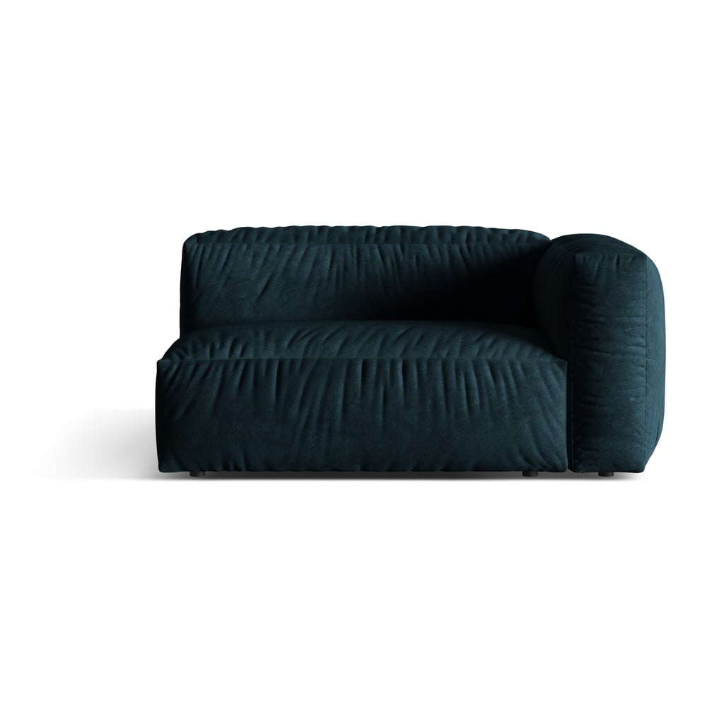 Sötétkék buklé kanapé modul (jobb oldali) Martina – Micadoni Home