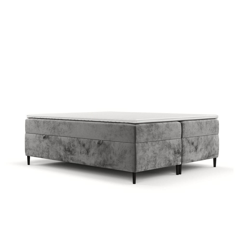 Sötétszürke ágyneműtartós boxspring ágy 140x200 cm Araya – Maison de Rêve