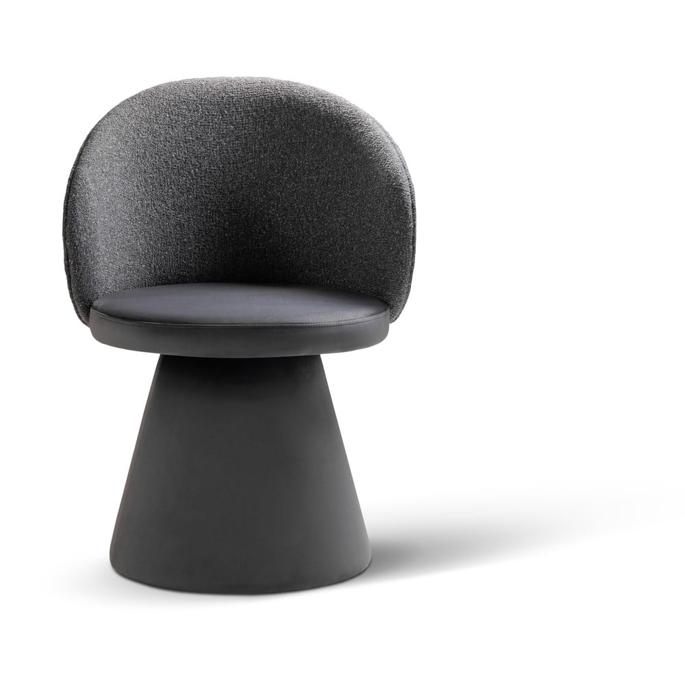 Sötétszürke buklé fotel Inez – Micadoni Home